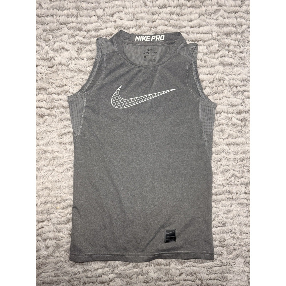 Nike Boy's Sleeveless Crew Neck Dri-Fit Legend Tank Top AC2 Gray Large
